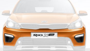 12 499 р. Бампер передний Оригинал (верхняя часть)  KIA Rio  X-line (2017-2021) (Неокрашенный). Увеличить фотографию 1