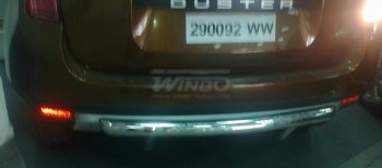 11 199 р. Защита заднего бампера WINBO (Ø63 мм, нержавейка)  Renault Duster  HS (2010-2015) (Комплектация 4х2). Увеличить фотографию 1
